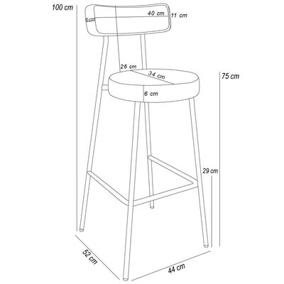 Kit 02 Banquetas Alta Bar Cozinha Sala De Jantar Em Aço Milão L02 Tecido Terracota - Lyam Decor