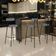 Banqueta Alta Bar Cozinha Sala De Jantar Estrutura Em Aço Milão L02 Linho Cinza Escuro - Lyam Decor