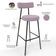 Kit 02 Banquetas Alta Cozinha Bar Sala Jantar Estrutura Em Aço Milão L02 Suede Rosê - Lyam Decor