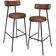 Kit 02 Banquetas Alta Bar Cozinha Sala De Jantar Em Aço Milão L02 Couríssimo Marrom - Lyam Decor