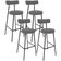 Kit 04 Banquetas Altas Bar Cozinha Sala De Jantar Em Aço Milão L02 Suede Cinza - Lyam Decor