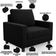Poltrona Decorativa Para Sala De Estar E Recepção Malta L02 Bouclê Preto - Lyam Decor