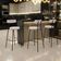 Banqueta Alta Bar Cozinha Sala De Jantar Estrutura Em Aço Milão L02 Suede Bege - Lyam Decor