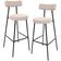 Kit 02 Banquetas Alta Cozinha Bar Sala Jantar Estrutura Em Aço Milão L02 Suede Bege - Lyam Decor