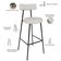 Kit 06 Banquetas Altas Cozinha Bar Sala De Jantar Em Aço Milão L02 Bouclê Cru - Lyam Decor