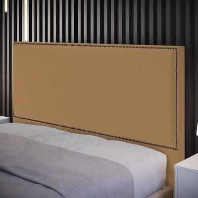 Cabeceira Box Casal King Com Tachas 195 cm Vicenza L02 Bouclê Mostarda - Lyam Decor