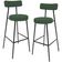 Kit 02 Banquetas Baixa Bar Cozinha Sala De Jantar Milão L02 Suede Verde Musgo - Lyam Decor