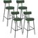 Kit 04 Banquetas Alta Bar Cozinha Sala De Jantar Em Aço Milão F01 Suede Verde Musgo - Lyam Decor