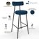 Kit 02 Banquetas Alta Bar Cozinha Sala De Jantar Em Aço Milão L02 Suede Azul Marinho - Lyam Decor
