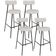 Kit 04 Banquetas Altas Bar Cozinha Sala De Jantar Em Aço Milão L02 Bouclê Cru - Lyam Decor