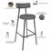 Kit 06 Banquetas Altas Cozinha Bar Sala De Jantar Em Aço Milão L02 Linho Cinza Escuro - Lyam Decor