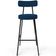 Banqueta Baixa Bar Cozinha Sala De Jantar Estrutura Em Aço Milão L02 Suede Azul Marinho - Lyam Decor