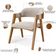 Cadeira Para Sala de Jantar e Estar Living Estofada Suran L02 Bouclê Creme - Lyam