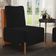 Poltrona Decorativa Sala Estar Living Pés Madeira Hungria L02 Couríssimo Camel Suede Preto - Lyam