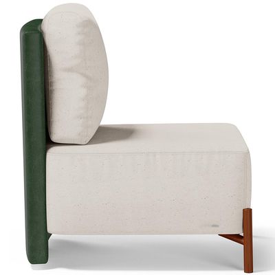 Poltrona Decorativa Sala de Estar Living Pés Madeira Hungria L02 Couríssimo Verde Linho Cru - Lyam