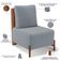 Poltrona Decorativa Sala Estar Living Pés Madeira Hungria L02 Couríssimo Camel Bouclê Cinza - Lyam
