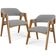 Kit 02 Cadeiras Para Sala de Jantar e Estar Living Estofada Suran L02 Suede Cinza - Lyam
