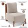 Poltrona Decorativa Sala Estar Living Pés Madeira Hungria L02 Couríssimo Camel Bouclê Creme - Lyam