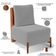 Poltrona Decorativa Sala Estar Living Pés Madeira Hungria L02 Couríssimo Camel Suede Cinza - Lyam