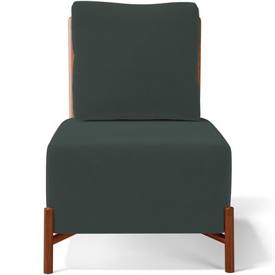 Poltrona Decorativa Sala de Estar Living Hungria L02 Couríssimo Camel Suede Verde Musgo - Lyam