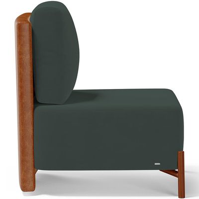 Poltrona Decorativa Sala de Estar Living Hungria L02 Couríssimo Camel Suede Verde Musgo - Lyam