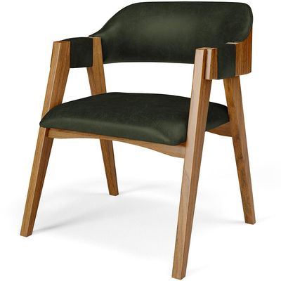 Kit 02 Cadeiras Para Sala de Jantar e Estar Living Estofada Suran L02 Couríssimo Verde Musgo - Lyam