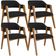 Kit 04 Cadeiras Para Sala de Jantar e Estar Living Estofada Suran L02 Bouclê Preto - Lyam