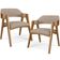 Kit 02 Cadeiras Para Sala de Jantar e Estar Living Estofada Suran L02 Linho Bege Escuro - Lyam