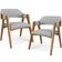 Kit 02 Cadeiras Para Sala de Jantar e Estar Living Estofada Suran L02 Linho Cinza - Lyam