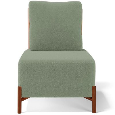 Poltrona Decorativa Sala Estar Living Pés Madeira Hungria L02 Couríssimo Camel Bouclê Oliva - Lyam