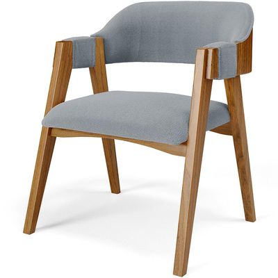 Kit 02 Cadeiras Para Sala de Jantar e Estar Living Estofada Suran L02 Bouclê Cinza - Lyam