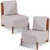 Kit 02 Poltronas Decorativas Sala de Estar Living Hungria L02 Couríssimo Camel Linho Bege - Lyam