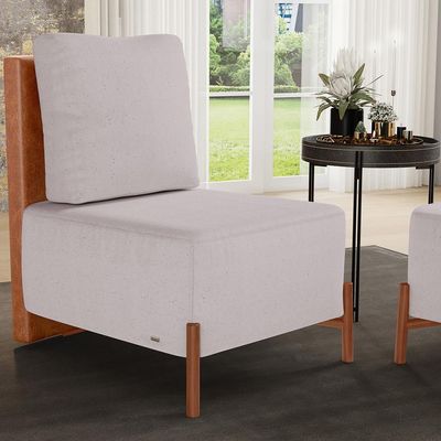Kit 02 Poltronas Decorativas Sala de Estar Living Hungria L02 Couríssimo Camel Linho Bege - Lyam