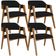 Kit 04 Cadeiras Para Sala de Jantar e Estar Living Estofada Suran L02 Suede Preto - Lyam