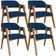 Kit 04 Cadeiras Para Sala de Jantar e Estar Living Estofada Suran L02 Suede Azul Marinho - Lyam