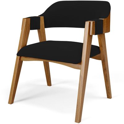 Kit 04 Cadeiras Para Sala de Jantar e Estar Living Estofada Suran L02 Suede Preto - Lyam