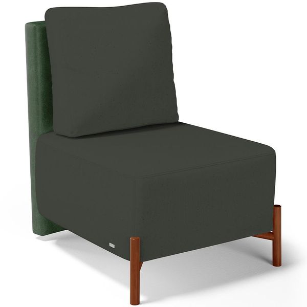 Poltrona Decorativa Sala de Estar Living Hungria L02 Couríssimo Verde Linho Verde Musgo - Lyam