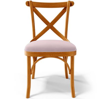 Cadeira Para Sala de Jantar e Estar Living Estofada Ávila L02 Suede Rosê - Lyam