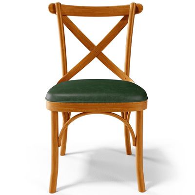 Cadeira Para Sala de Jantar e Estar Living Estofada Ávila L02 Couríssimo Verde Musgo - Lyam