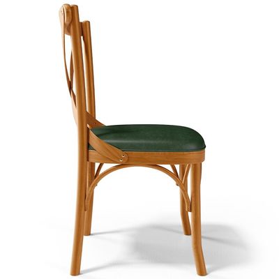 Cadeira Para Sala de Jantar e Estar Living Estofada Ávila L02 Couríssimo Verde Musgo - Lyam