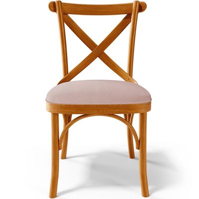 Cadeira Para Sala de Jantar e Estar Living Estofada Ávila L02 Linho Rosê - Lyam
