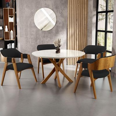 Kit 02 Cadeiras Para Sala de Jantar e Estar Living Estofada Suran L02 Bouclê Preto - Lyam