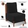 Poltrona Decorativa Sala Estar Living Pés Madeira Hungria L02 Couríssimo Camel Bouclê Preto - Lyam