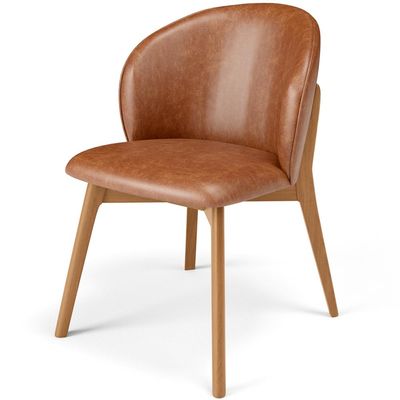 Cadeira de Jantar e Estar Living Estofada Mia L02 Couríssimo Camel - Lyam Decor