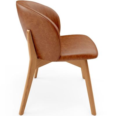 Cadeira de Jantar e Estar Living Estofada Mia L02 Couríssimo Camel - Lyam Decor