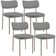 Kit 04 Cadeiras Decorativa Estofada Para Sala de Jantar Melina Base Arena L02 Linho Cinza Escuro - Lyam Decor