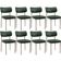 Kit 08 Cadeiras Estofadas Para Sala De Jantar Melina Base Arena L02 Couríssimo Verde Musgo - Lyam Decor