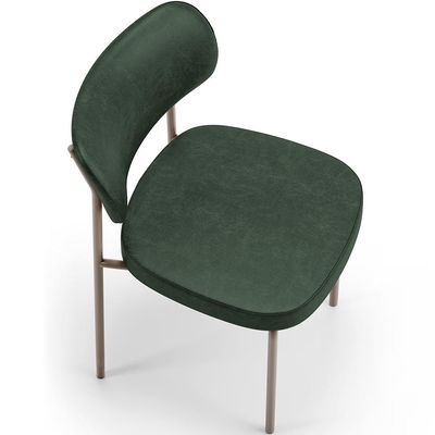 Kit 08 Cadeiras Estofadas Para Sala De Jantar Melina Base Arena L02 Couríssimo Verde Musgo - Lyam Decor