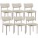 Kit 06 Cadeiras Estofadas Para Sala De Jantar Melina Base Arena L02 Linho Champagne - Lyam Decor