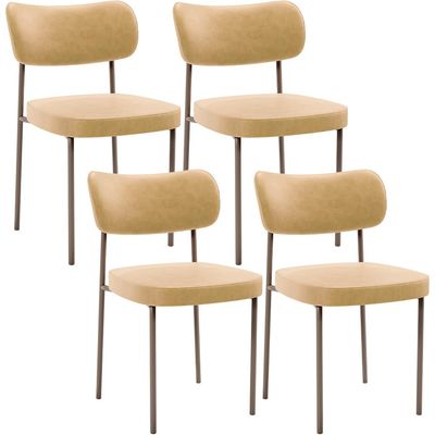 Kit 04 Cadeiras Decorativa Estofada Para Sala de Jantar Melina Base Arena L02 Couríssimo Fendi - Lyam Decor